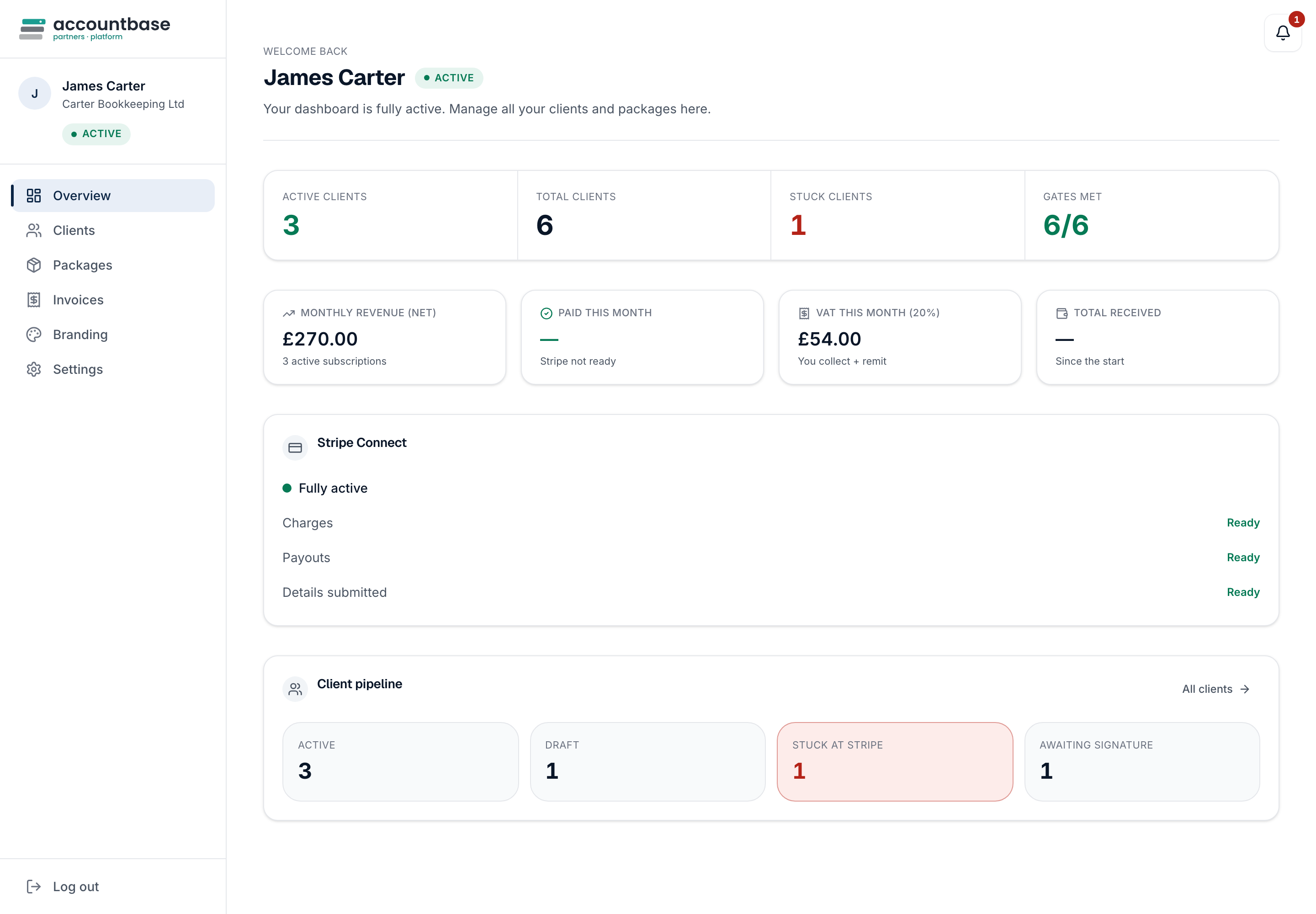 AccountBase partner dashboard