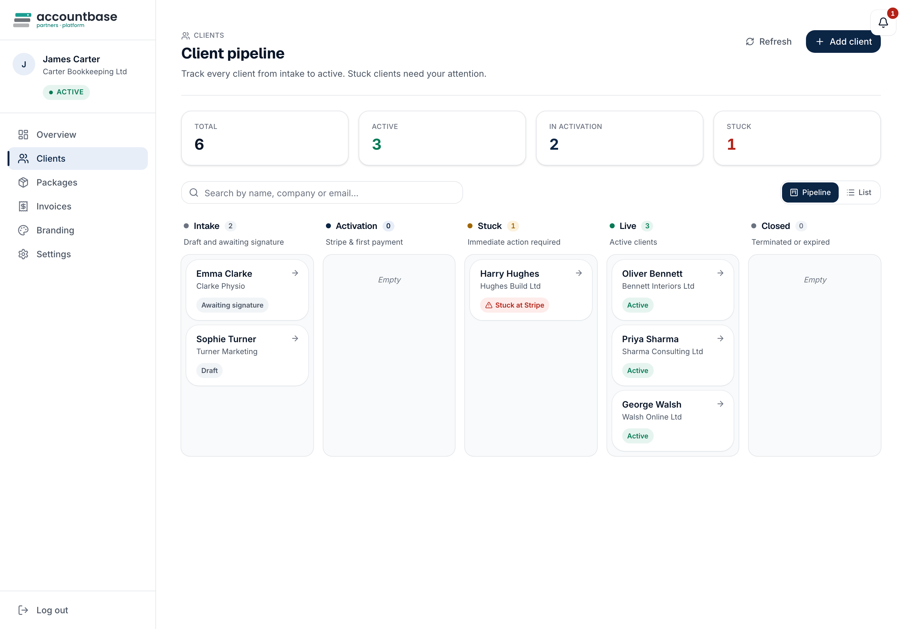 Client pipeline